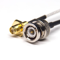 Prise mâle droite BNC 50ohm nickelée avec câble coaxial RG en gros