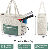 Sac de sport multifonctionnel imperméable pour raquettes de tennis, pickleball et badminton avec compartiment à chaussures