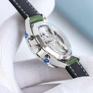 Montre mécanique de luxe pour hommes, boîtier en titane, chronographe Flyback, grande date, cadran noir, bracelet en caoutchouc, montre de sport automatique - Product Image 4