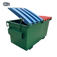 Nouvelle benne à déchets à chargement frontal avec canal pour chariot élévateur, 3 mètres cubes, en acier, écologique, pour déchets solides