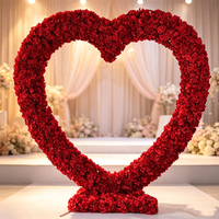 Dekorasi Bunga Latar Belakang Hari Valentine C-620 untuk Lamaran Pernikahan, Gapura Bunga Berbentuk Hati, Dekorasi Panggung Bunga untuk Acara Lamaran