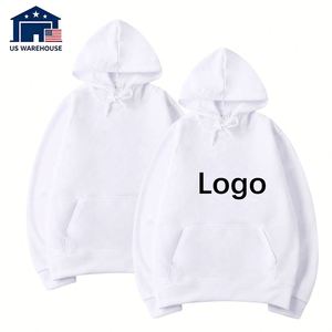 Wholesale Custom Sublimated <b>Hoodie</b> Logo Sublimation Blank <b>White</b> Polyester Hoodies for Unisex - Product Image 1