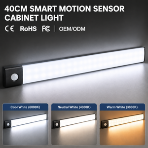 40cm <b>sensor</b> cabinet <b>light</b> with Type-C rechargeable three-colour dimmable magnetic <b>LED</b> cabinet <b>light</b> suitable for Kitchen Closet - Product Image 1