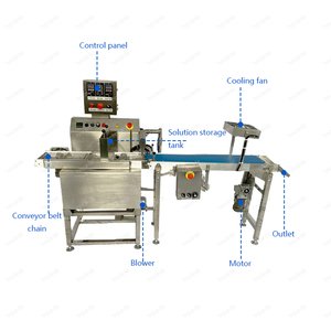 Linea di ricopertura automatica completa per cioccolato da 15 kg/batch su piccola scala per torte, ciambelle, tortini e wafer con tunnel di raffreddamento - Product Image 3
