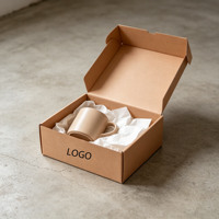 Boîte rigide artisanale de haute qualité, écologique, en papier kraft, avec fermeture à ruban, revêtement UV, gaufrage pour personnalisation de logo quadricolore