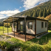 Maison préfabriquée de luxe, maison modulaire moderne, toit incliné, 20, 30, 40 pieds, bureau, maison avec salle de bain, maison conteneur extensible