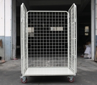 RB1002 Entrepôt Cargo Transport Électrique Galvanisé Pliant Treillis Métallique Conteneur Logistique Chariot Roulant