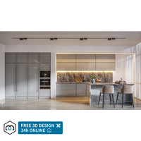 Armoire de cuisine modulaire RTA en MDF moderne personnalisée George Group avec revêtement en marbre artificiel