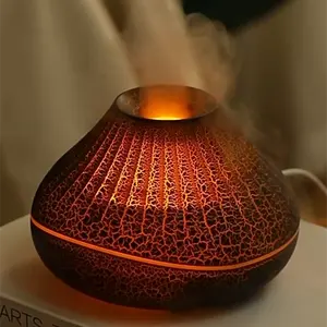New 160 Ml Portable Aroma Essential Oil Diffuser Cold Mist LED Color Changing 7 Color Flame Humidifier H2o Air Humidifier