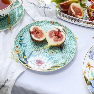 Assiettes <span class=keywords><strong>de</strong></span> table en porcelaine avec motif floral et papillon, service <span class=keywords><strong>de</strong></span> table en céramique, fleurs vertes, nouveau design, vente en gros, assiettes en porcelaine, pour mariage, - Product Image 6