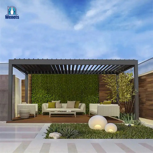 Design moderno colonna in lega di alluminio <span class=keywords><strong>a</strong></span> prova di pioggia e vento elettrico regolabile feritoie <span class=keywords><strong>da</strong></span> tetto Pergola con tessuto in poliestere cieco - Product Image 1