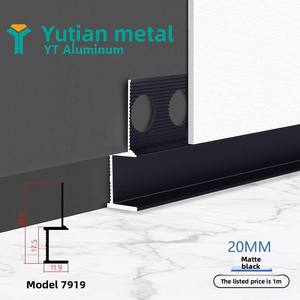 Plinthe encastrée moderne minimaliste en alliage d'aluminium noir mat avec rainures intégrées, finition mastic, dissimulée, 2 <span class=keywords><strong>cm</strong></span>, sur mesure - Product Image 3