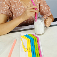 RICHPOWER Pailles en silicone pailles réutilisables en silicone sans Bpa pour enfants