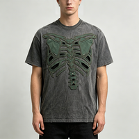 T-shirt en coton épais 300 GSM, coupe ample, effet délavé vintage, broderie personnalisée, style streetwear oversize, tee-shirt vierge