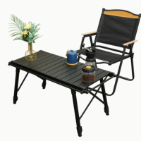 Table de camping pliante en aluminium robuste pour extérieur, style panneau métallique, idéale pour fermes et pique-niques (type IGT)