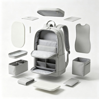 Sac à dos de pickleball blanc léger avec fermeture éclair, sac de sport pour raquettes, poche latérale, bretelles rembourrées, compartiment à chaussures pour le terrain