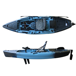 Canoë de kayak de pêche à siège unique de 11 pieds avec système d'entraînement à pédale d'aileron Bateau de tourisme en mer Kayak Sports nautiques LLDPE <span class=keywords><strong>Kano</strong></span> 3 ans VK - Product Image 1