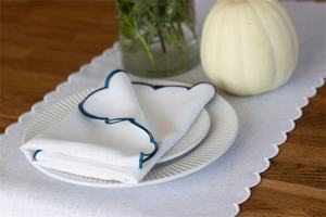 Table festonnée noël noir brodé boho tissé or serviettes tissu de mariage décor de luxe logo personnalisé lin napperon rond - Product Image 5