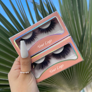 wholesale light pink lash box packaging 25mm faux mink eyelashes wholsale 5d and packging