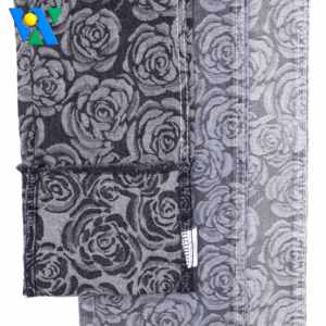 9,7 Unzen Jacquard Denim Stoff Rollen Rose Blumenmuster Jacquard Denim Stoff Hersteller Black Jeans Denim Stoff Bulk Lieferant - Product Image 6