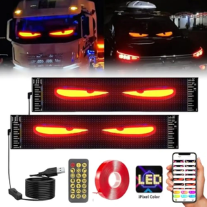 Feux avant LED pour voitures, grande taille, yeux de démon, lampe à œil colorée, écran souple, vitres de voiture, programmable, flexible, 12V 5W, 2 ans de garantie - Product Image 3