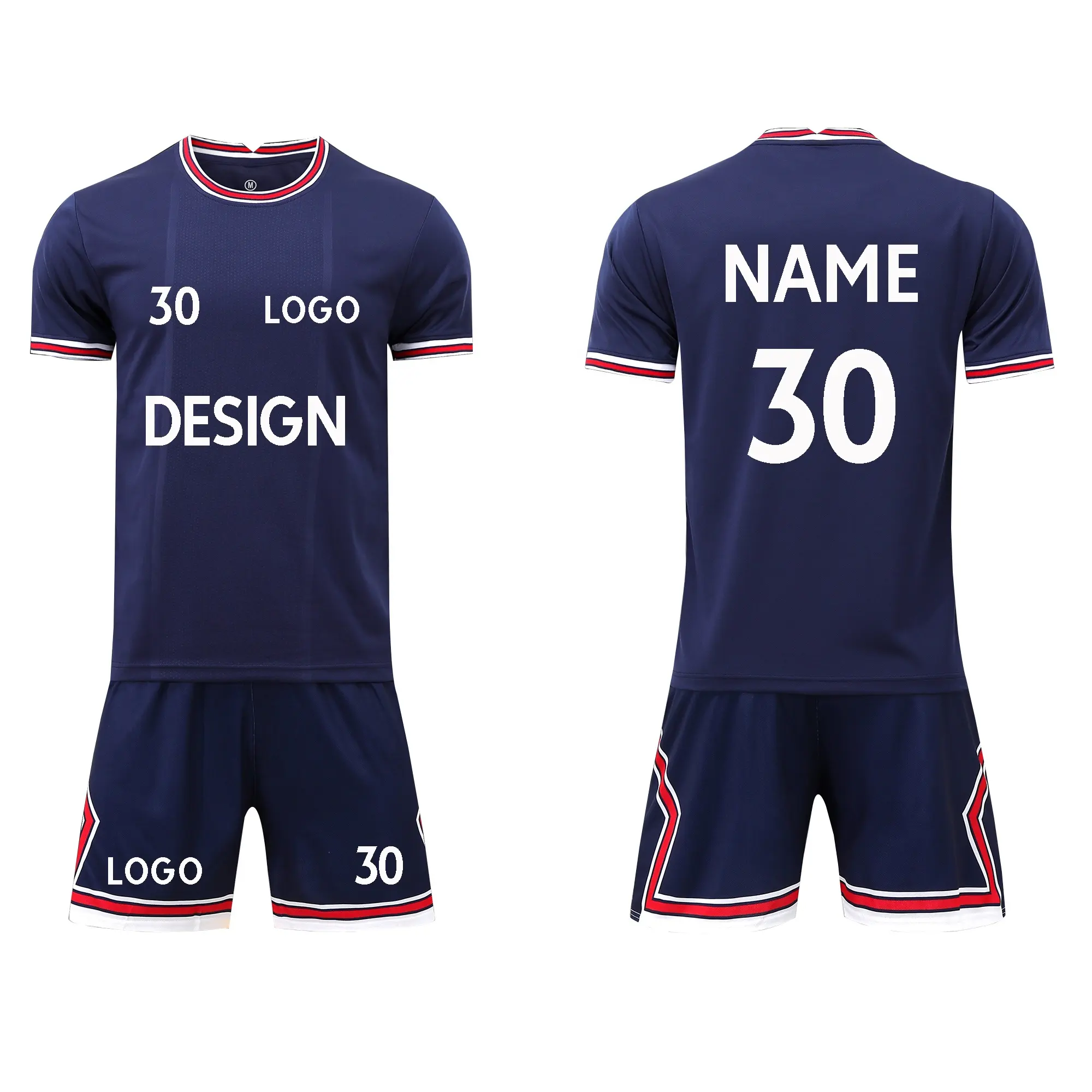 Ensemble de maillots et de chemises pour hommes, nouveau vêtement de Football personnalisé avec numéro 30, nouveau modèle d'équipe, collection 2019