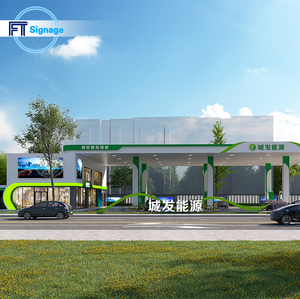 LED chiếu sáng điều khiển từ xa tùy chỉnh độ sáng Wall <span class=keywords><strong>Mount</strong></span> tùy chỉnh IP65 đánh giá Hợp kim nhôm Acrylic trạm xăng mái tán dấu hiệu - Product Image 2