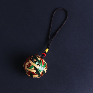 Bamboo Woven Colorful Ball <b>Wind</b> <b>Chime</b> Pendant 4cm Modern Simple Style Home Decor Bamboo Craft Supply - Product Image 3