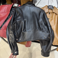 Veste courte en cuir véritable pour femme, style streetwear, automne