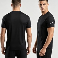 T-shirt de sport d'été à col rond en soie glacée à séchage rapide et extensible pour homme, en tissu maillé, personnalisable avec logo