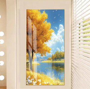 Hiệu ứng 3D Cây Vàng Treo bức tranh tường trang trí phòng khách TV nền pha lê sứ Nhà tường nghệ thuật - Product Image 2