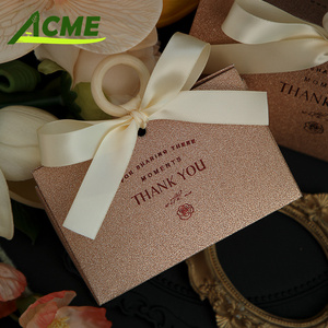 Boîte à dragées personnalisée avec logo estampé à chaud, petite boîte cadeau pour chocolats et bonbons, ruban, emballage pour mariage et fête, couleurs violet, vert, rouge - Product Image 3