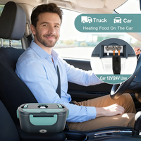 Boîte à lunch électrique chauffante portable avec sac de transport, en acier inoxydable, rechargeable par USB, grande capacité pour le bureau et la cuisine