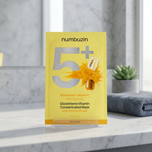 Masque concentré en vitamine glutathion Numbuzin No.5+ (1 unité) - Soin éclaircissant coréen en feuille de glutathion et vitamine - Product Image 2