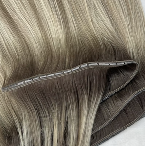 Extensions de cheveux invisibles haute densité en trame papillon, gris brun <span class=keywords><strong>foncé</strong></span>, double tirage, cheveux humains vierges chinois pour la perte de cheveux - Product Image 2