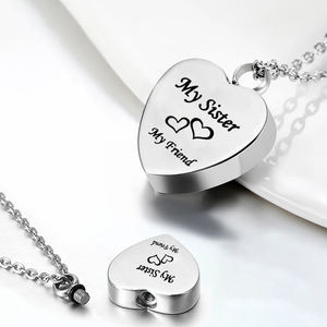 Joyería <span class=keywords><strong>de</strong></span> cremación, forma <span class=keywords><strong>de</strong></span> corazón <span class=keywords><strong>de</strong></span> acero inoxidable, <span class=keywords><strong>mi</strong></span> hermana, collar <span class=keywords><strong>de</strong></span> urna <span class=keywords><strong>de</strong></span> corazón <span class=keywords><strong>de</strong></span> <span class=keywords><strong>mi</strong></span> amigo, COLLAR COLGANTE <span class=keywords><strong>de</strong></span> joyería <span class=keywords><strong>de</strong></span> recuerdo - Product Image 1