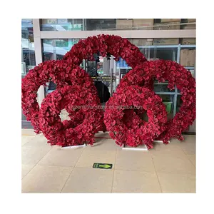 Hot bán duyên dáng và lãng mạn 5-mảnh nhân tạo Red Flower Arch 100 cm cho trang trí đám cưới