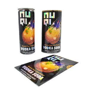 Impressão UV personalizada PET Transparente Estampagem Embalagem Filme Laser Holográfico Heat Shrink Sleeve Etiqueta Para Garrafas de Cerveja Latas Brinquedo