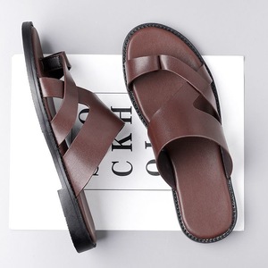 Sandales plates à bout ouvert en similicuir avec semelle en caoutchouc respirante, tendance mode, couleur unie, chaussures d'été pour la plage et l'extérieur - Product Image 2