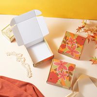 Boîte cadeau pliable avec motif floral imprimé, boîte d'emballage cadeau avec collier de perles pour la fête des mères, mariage, fête
