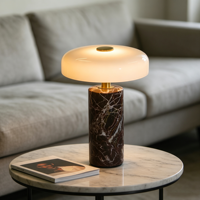 Lampe de table en marbre rechargeable de luxe, commande tactile, moderne, élégante, ambiance créative, lampe de bureau LED pour salon, table, bureau