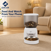 Distributeur automatique de nourriture pour chat en plastique en forme de bouteille de 3L, intelligent, avec contrôle par application WiFi rechargeable et surveillance par caméra, pour la maison et les animaleries