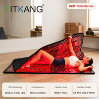 Couverture de luminothérapie rouge Fitkang OEM 2240 LED 3-en-1 pour tout le corps, 660nm 850nm, sans scintillement, faible EMF