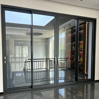 Porte coulissante moderne en aluminium avec double vitrage en verre trempé certifié CE pour les intérieurs d'hôpitaux et l'usage commercial