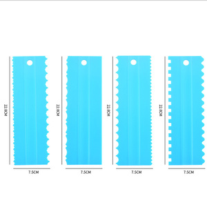 <span class=keywords><strong>Ensemble</strong></span> de 4 spatules à crème en plastique à motifs, nouvelle combinaison de spatules à gâteau pour les outils de pâtisserie DIY - Product Image 6