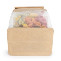 Sac à pain en papier kraft brun en gros avec grande fenêtre transparente, fond carré, qualité alimentaire, plusieurs tailles, logo personnalisé, résistant à la graisse
