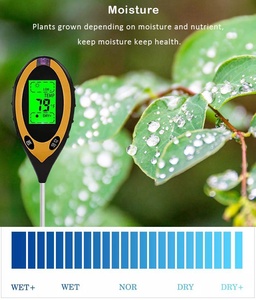 Probador de suelo digital <span class=keywords><strong>4</strong></span> en <span class=keywords><strong>1</strong></span>: medidor de pH, humedad, temperatura y luz con retroiluminación para plantas de jardín - Product Image 4