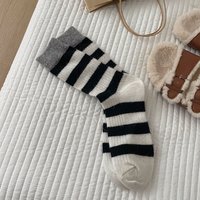 Lot de chaussettes rétro rayées pour femme, tricotées épaisses, confortables, colorées, style Harajuku vintage, chaudes pour l'hiver