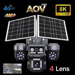 Caméra solaire AI 4 objectifs AOV 8K Ultra HD 4G PTZ avec panneau solaire pour la surveillance de sécurité extérieure - Product Image 5