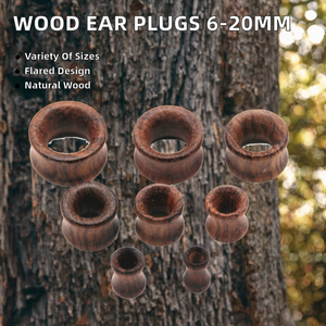 Dilatadores de Madera Orgánica PARA EL Cuerpo, Ensanchador de Oreja Doble Acampanado de 6mm-20mm, Joyería para Regalo de Fiesta de Boda, 30 Unidades - Product Image 3